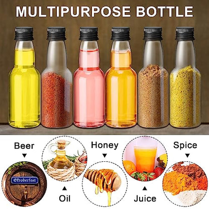 2 oz 120 Pcs Mini Liquor Bottle Plastic Alcohol Bottle, Black - color: Black, size: 2 oz