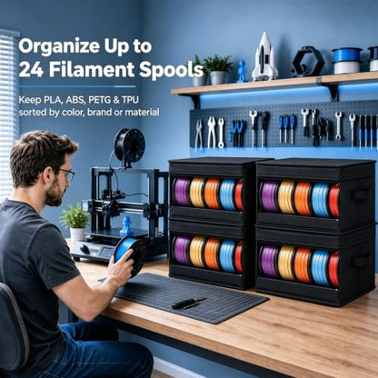 3D Printer Filament Storage Box, 4 Pack Filament Dryer for PLA ABS Spools