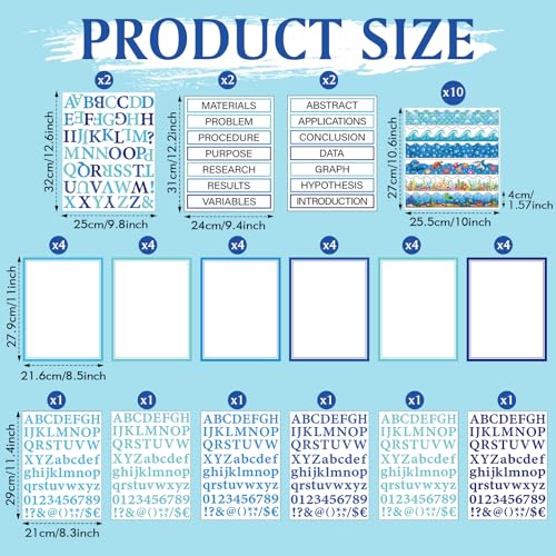 Dispowreath 96 Pcs Science Fair Board Supplies,Ocean Style - style: Ocean Style