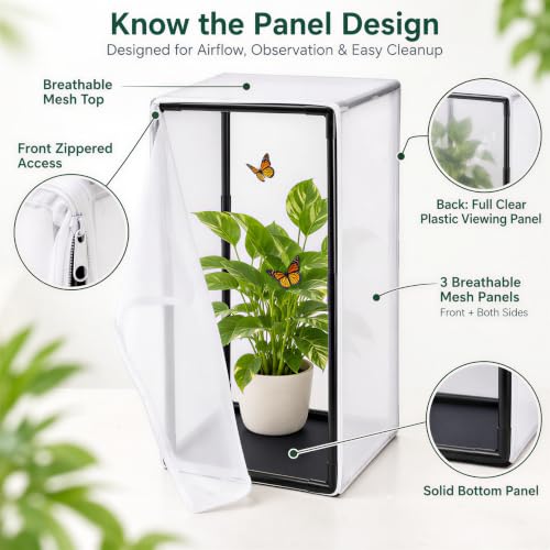 Kingrol 31-Inch Butterfly Habitat Cage, Mesh Enclosure for Caterpillars