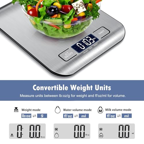 NUTRI FIT Food Scale Kitchen Scales Digital Weight Grams Oz for Weight Loss - color: Silvery Grey