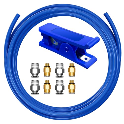 HANGLIFE Bowden Tube Kit, PTFE Tube for 1.75mm Filament with PC4-M10 & PC4-M6 Tubing Connectors, Cutter Included – 3D Printer Accessories for Creality Ender 3/3 Pro/3 V2/5/5 Pro/CR 10 & More - color: 2 Meter Kit