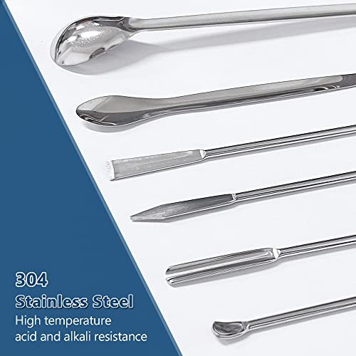13PCS Lab Spatula Micro Scoop Set - Stainless Steel Laboratory Mixing Reagent Sampling Spoon for Measuring, Applying Glue & Powder, Painting, Crafting
