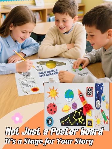 Cosweet 6 Pack Small Trifold White Poster Board 21" x 14" - size: 21x14in