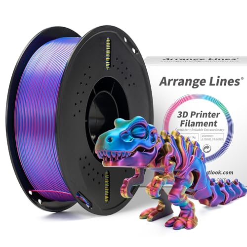 3D Printer Filament, Silk PLA Filament Triple Red Yellow Blue, Rainbow Color Changing Multi-Color PLA Silk Filament, Odourless, Tangle-Free, Premium Vacuum Sealed 1KG Spool for Smooth Printing - color: Silk Triple Red Yellow Blue
