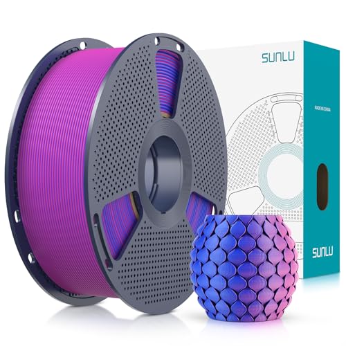 SUNLU Dual Color Matte PLA Filament 1.75mm, Red and Blue - color: Dual Blue Red, size: 1KG