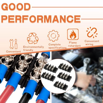 4PCS 8 Circuits Dual Row Screw Terminals Strip with 64PCS Connector - style: 8 Circuits