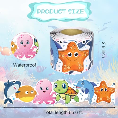 Sea Animal Border - 65.6Ft Under The Sea Bulletin Board Trim Summer Ocean Theme Cute Sea Animal Fish Borders for School Classroom Chalkboard Whiteboard Wall Decor - style: Sea Animal