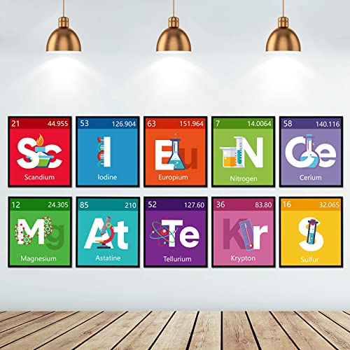 Zonon 10 Pcs Science Posters for Classroom for Elementary,Colorful