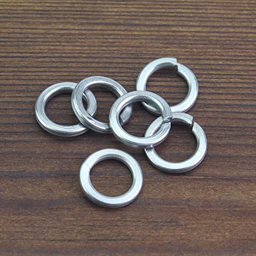 HELIFOUNER 100 Pieces M8 Stainless Steel Split Lock Washers, 304 Stainless Steel Spring Lock Washers for Screws Bolts, Silver - color: Silver, size: M8 (100 PCS)