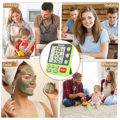Digital Dual Kitchen Timer, 3-Channel Independent Countdown Timer - size: YS318 Green