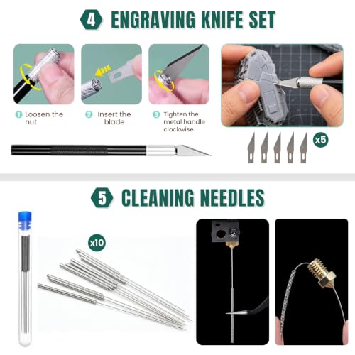 39PCS 3D Printer Tools Kit with Storage Case for FDM 3D Printing