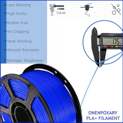 PLA Plus1.75mm 6KG Bundles Blue Series PLA+ 3D Printer Filament - color: Pla-(1kg*6 Plus Royal Blue+black+navyblue+iceblue+white+silvergray)
