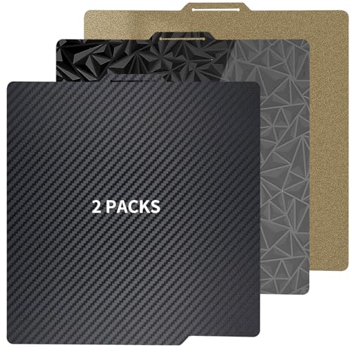 2 Packs 257x257mm PET PEO Double Side Build Plate for Bambu Lab X2D/P2S/X1C/X1/X1E/P1P/P1S/A1, Textured Flexible Spring Steel PEI Sheet Printed Bed for Bambu Labs 3D Printer - size: 257x257mm-2pcs