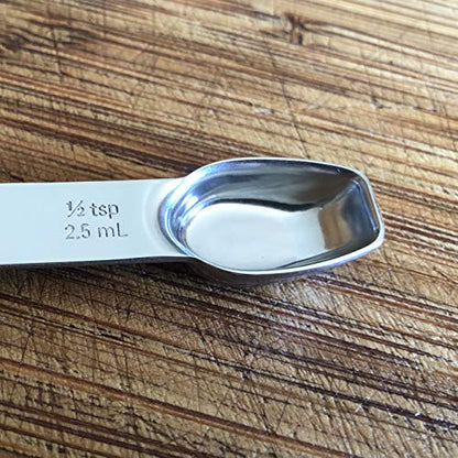AllSpice Stainless Steel Double Sided Measuring Spoon- 1/2 Teaspoon and 1/4 Teaspoon - size: Half teaspoon/ Quarter Teaspoon
