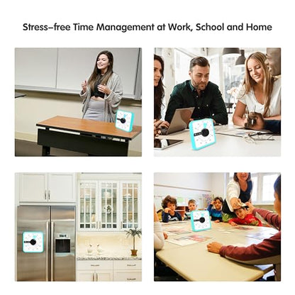 TWENTY5 SEVEN 7.5-Inch Visual Timer, Battery-Free 60-Minute Countdown Clock - color: Mint Green