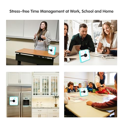 TWENTY5 SEVEN 7.5-Inch Visual Timer, Battery-Free 60-Minute Countdown Clock - color: Mint Green
