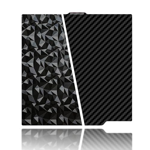 260x271mm 3D Printer Build Plate Smooth PEO+Smooth PET Spring Steel Sheet for Elegoo Centauri Carbon/Carbon 2 Heated Bed (Carbon Fiber + Diamond Pattern) - size: 260x271mm