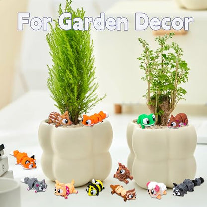 30pcs Mini 3D Printed Animals Statues, Movable Joints Realistic Collectible Figurines Set Mini 3D Printed Animals, Birthday and Halloween Christmas Party Gifts