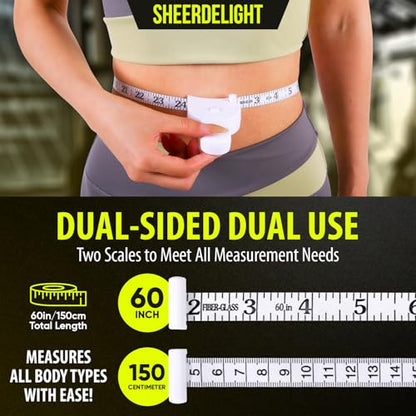 SheerDelight Body Measuring Tape, 2 Pack Retractable Body Tape Measure