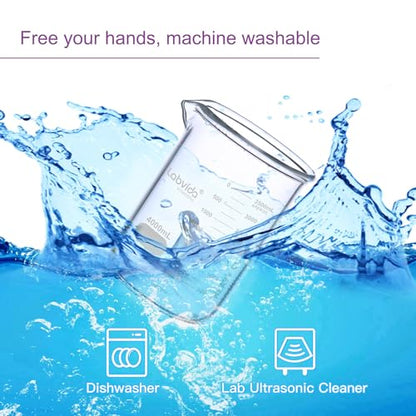 6pcs 250ml 3.3 Borosilicate Glass Thick Beakers, LVA010 - style: 6pcs of Vol.250ml
