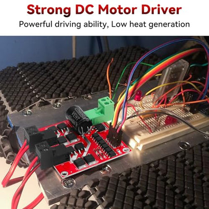 DC Motor Driver - L298 Dual H Bridge Motor Controller DC 6.5V-27V 7A Motor Regulator Board PWM Forward/Reverse/Brake 12V 24V Electric Motor Control Module Industrial 160W with Optocoupler Isolation