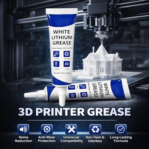 6-Pack 3D Printer Grease Lubricant for Gears Parts, Multi-Purpose Lubricant Grease for FDM 3D Printer Parts, Gears, Guide Rails and Lead Screws, Smooth Motion Support, Low Odor Grease Paste, 10g × 6 - style: 3D Printer Grease 10g x 6