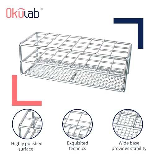 Test Tube Rack, 24 Holes Stainless Steel Test Tube Racks, Suitable for Tubes of Dia.≤25mm, Round Holes Test Tube Holder, for Classroom, Lab,TTRS2425A1 - size: 24 Holes,for Tubes of Dia.≤25mm