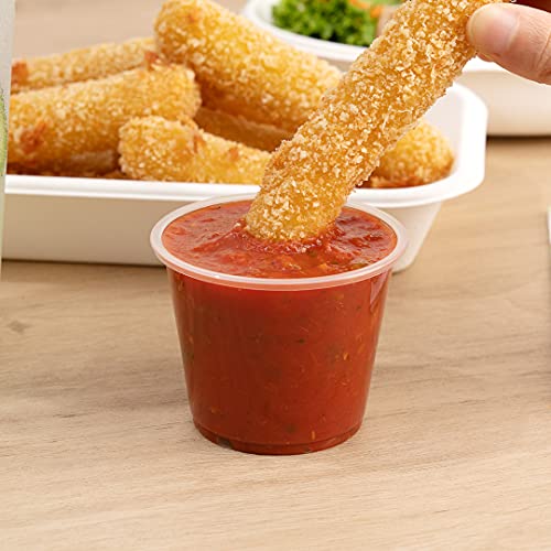 Restaurantware Portion Cups 2000 Pack of 5.5 oz Plastic Clear Disposable Condiment Cup Jello Shot Spill-Resistant Sauce Container - color: Clear, size: 5.5 oz