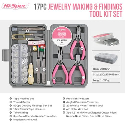 Hi-Spec Jewelry Making Supplies Kit for Adults with Findings Accessories