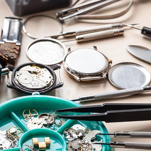 Watch Parts Storage Box, 5 Layer Watch Parts Box Container, Colorful Watch Repair Parts Organizer, Round Plastic Watch Repair Tools Tray Holder for Movement Screw Component