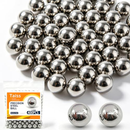 Taiss 400PCS 5.5mm 304 Stainless Steel Precision Balls,Precision Steel Ball Assortment Kit,Metal Balls - size: 5.5mm