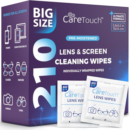 210 Count Lens Wipes for Eyeglasses, Eyeglass Cleaning Wipes Pre-moistened Individually Wrapped Scratch-Free Streak-Free Eye Glasses Cleaner Wipes for Sunglasses, Camera Lens, Screens - size: 210 Count (Pack of 1)