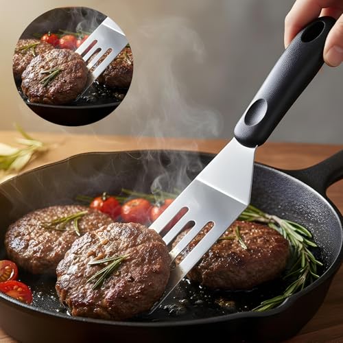 10 Pieces Mini Metal Spatula Set, Small Serving Spatula, Stainless Steel Spatulas Set, Cutter and Serve Turner for Kitchen, Flipping or Cooking for Brownie, Cookie, Lasagna, Pancakes or Cake