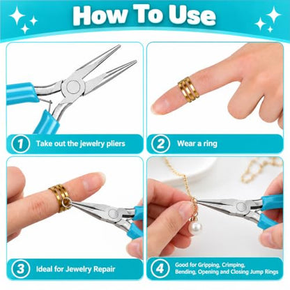 Needle Nose Pliers, 1 Pack Mini Pliers for Jewelry Making - color: Blue-needle Nose Pliers