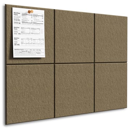 MaxGear Felt Bulletin Board 36" x 24", Espresso Felt Wall Tiles Push Pins - color: Espresso, size: 36" x 24"