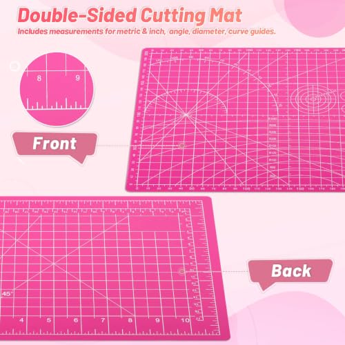 anezus Self Healing Cutting Mat for Rotary Cutting, 12" x 9", Pink - color: Pink, size: 12"L x 9"W
