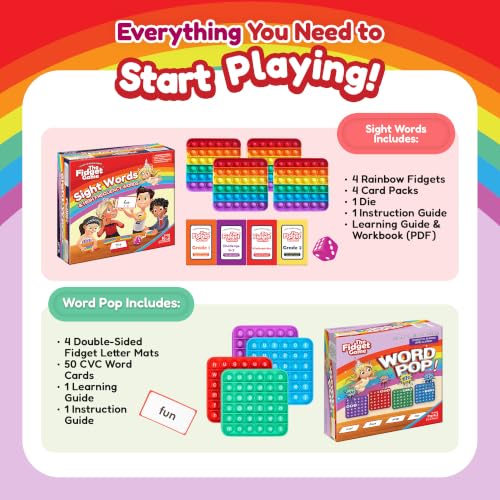 The Fidget Game Ultimate Reading Bundle - Flashcards and Pop Fidget Toys