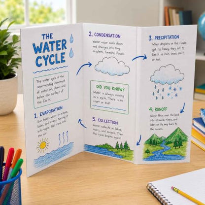 Tri-Fold Project Board 14 x 33 - color: White, size: 14" x 33", 1 Pack