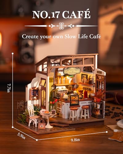 Rolife Coffee Shop DIY Miniature House Kit with LED Light - color: Coffee Shop