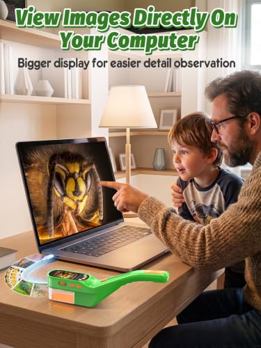 Acoath Bug Catcher, 2.4" IPS Screen Bug Catching Kit, Microscope for Kids - color: Green