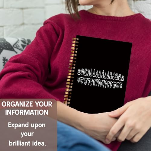 KAOWT Black Dentist Notebook Journal, Dental Hygienist Assistant Gifts Notebook for Notes Taking, Dentist Gifts Journal, Hardcover Spiral Notebook 5.5x8.3in - color: black dentist