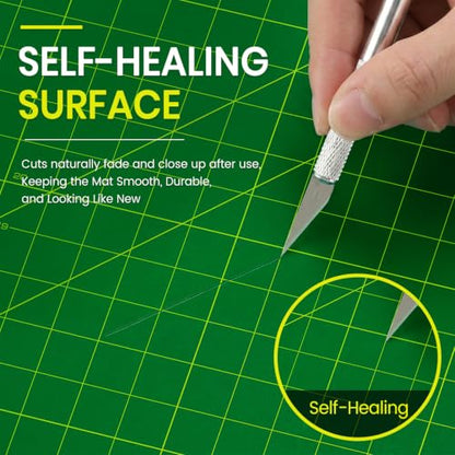 Self Healing Cutting Mat 18 × 24 in, A2 Craft Cutting Mat 5-Layer Double-Sided Rotary Sewing Mat - Suitable for Quilting, Sewing, Handicrafts, And Amateur Cutting Of Fabric Cutting Boards