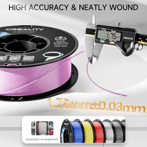 Official Creality PETG 3D Printer Filament 1.75mm 1KG (2.2lbs), Pink - color: Pink