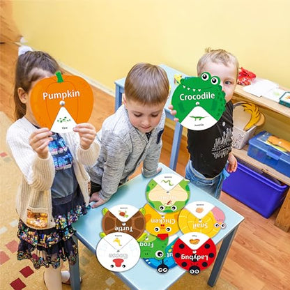 30 PCS Life Cycle Spinners, 20 Animals & 10 Plants Montessori Learning Toy for Kids, Educational Spinning Game Nature & Science Learning Activities for Toddlers
