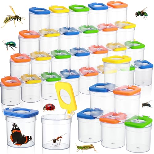Halloscume 36 Pcs Insert Bug Viewer for Kids Magnifying Insect Box