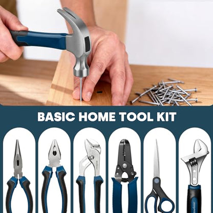 Enventor Tool Set with Molded Storage Case, 220 Pieces, Blue - color: Blue