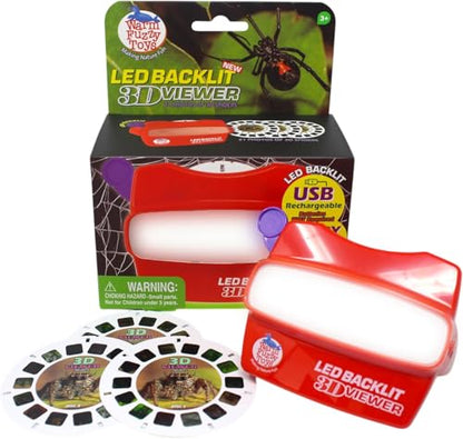 WARM FUZZY LED 3D Viewer Spiders | USB-C Rechargeable - color: Spiders