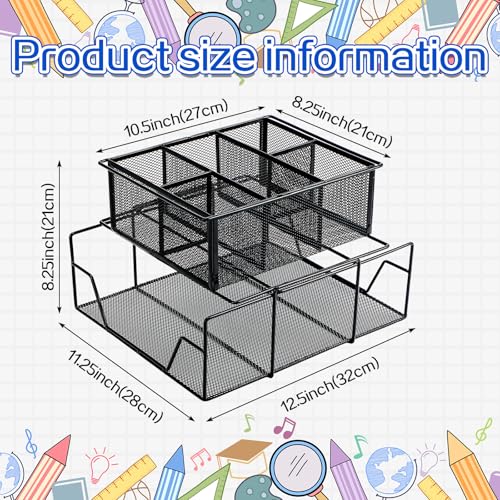 Duraaamo 1 Pcs Black Team Material Metal Caddy 11.25 x 12.5 Inch