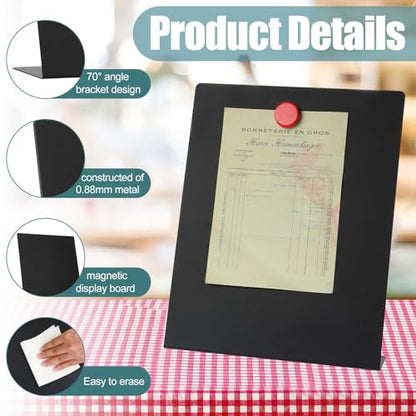 Fainne 3 Pcs Magnetic Stand Bulletin Board Metal, Black, 11 x 8.5 Inches - color: Black, size: 11 x 8.5 Inches